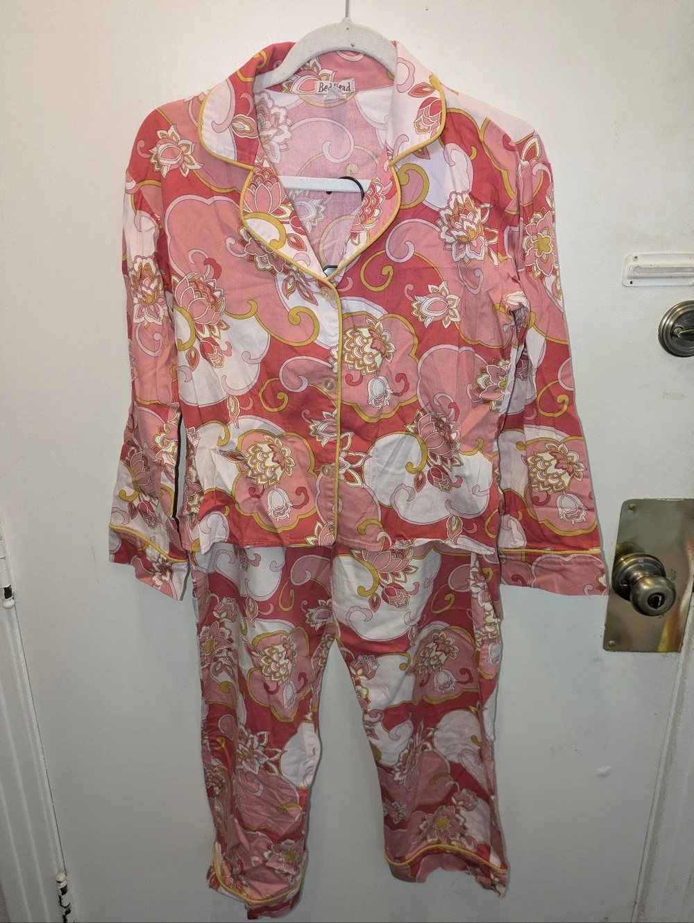 BedHead Pink Floral Print Two-Piece Pajama Set Petite Vintage